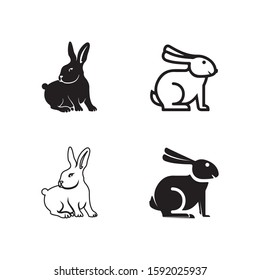 Rabbit vector Logo template and animal icon design 