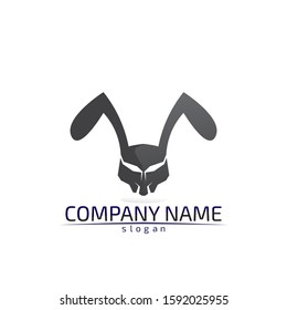 Rabbit vector Logo template and animal icon design 