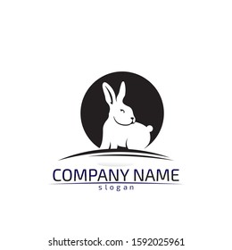 Rabbit vector Logo template and animal icon design 
