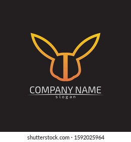 Rabbit vector Logo template and animal icon design 