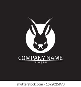 Rabbit vector Logo template and animal icon design 