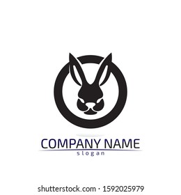 Rabbit vector Logo template and animal icon design 