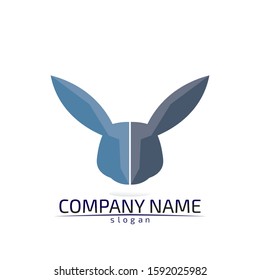 Rabbit vector Logo template and animal icon design 
