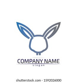 Rabbit vector Logo template and animal icon design 