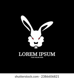 Rabbit vector logo template. Rabbit animal head icon design.