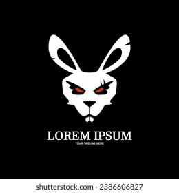 Plantilla de logotipo del vector de conejo. Diseño de iconos de cabeza animal de conejo.
