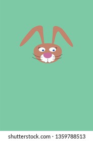 Rabbit vector on green background