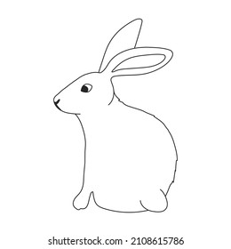 Rabbit vector outline icon. Vector illustration bunny on white background. Isolated outline illustration icon of rabbit.