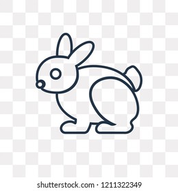 Rabbit vector outline icon isolated on transparent background, high quality linear Rabbit transparency concept can be used web and mobile