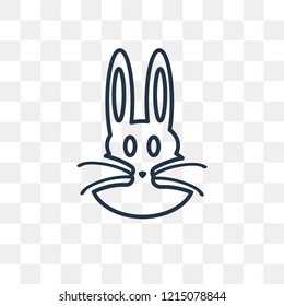 Rabbit vector outline icon isolated on transparent background, high quality linear Rabbit transparency concept can be used web and mobile