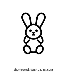 Rabbit vector outline illustration. baby toys icon.