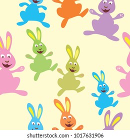 Rabbit vector seamless pattern