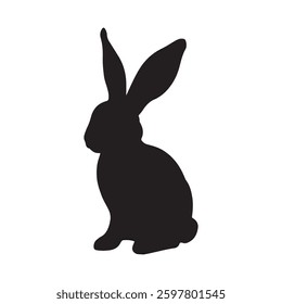 Rabbit vector silhouette design on a white background