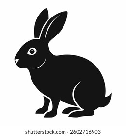 Rabbit vector Silhouette on white background
