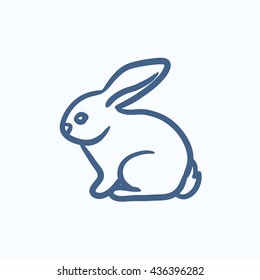 Rabbit vector sketch icon isolated on background. Hand drawn Rabbit icon. Rabbit sketch icon for infographic, website or app.