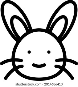 rabbit vector thin line icon