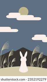 A rabbit watching the moon