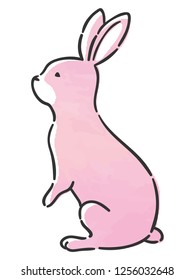 rabbit with watercolor texture