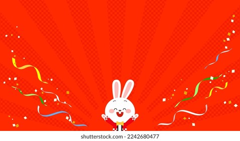 Rabbit wearing a happi coat sale background