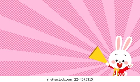 Rabbit wearing a happi coat sale background