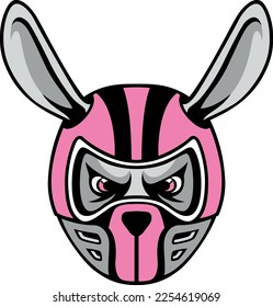 A Rabbit Wearing a Racing Helmet