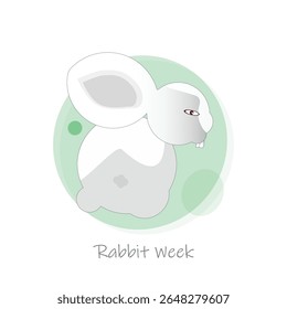 Rabbit Week or Rabbit Awareness Week vector, illustration. Big ears rabbit.