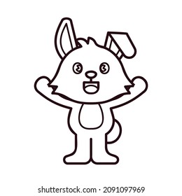 Rabbit Welcome Pose Coloring Pages