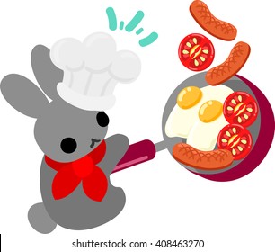 The rabbit which does the figure of the cook