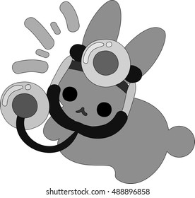 The rabbit which does the figure of the doctor