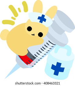 The rabbit which does the figure of the nurse