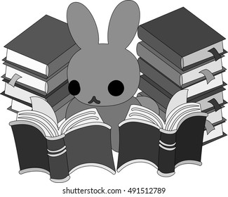 The rabbit which does the figure of the scholar