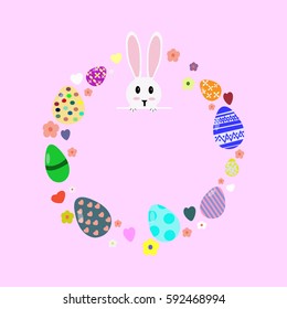 Rabbit whit Easter eggs