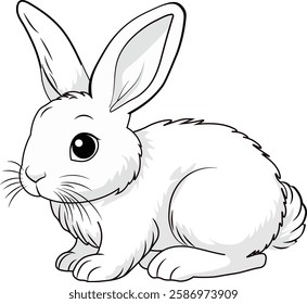 rabbit white no background vector image