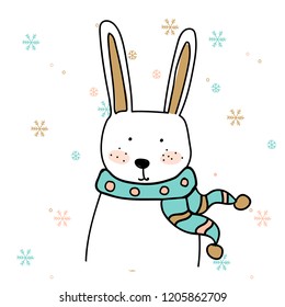 Rabbit in winter Vector