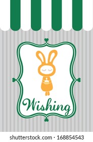 rabbit wishing poster template vector/illustration / layout design/ background/ greeting card