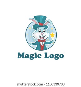 Rabbit wizard children's logo