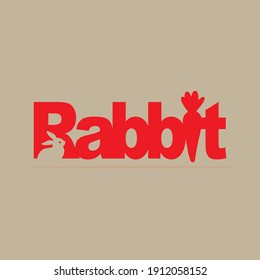 Rabbit word symbol animal vektor