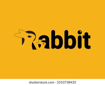 rabbit wordmark logo vector design