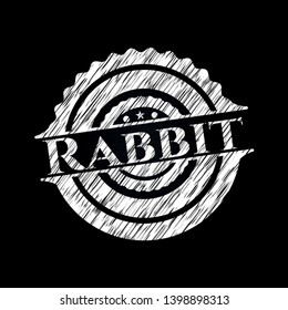 Rabbit written with chalkboard texture. Vector Illustration. Detailed.