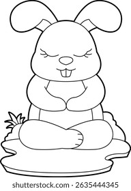 Rabbit Yoga Fitness Gymnastics Animal Vector Graphic Art Illustration