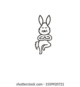 
RABBIT YOGA LINE ART vector illustration graphics