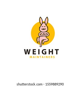 RABBIT YOGA vector design.illustration graphics