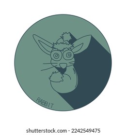 Rabbit zodiac sign logo. Astrological Chinese animal calendar. Year 2023.