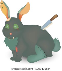 Rabbit zombie art