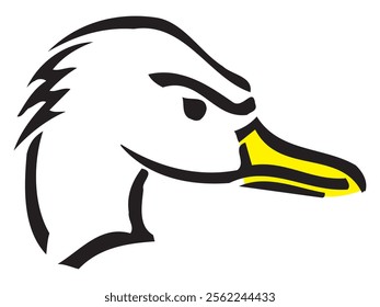 Rabbit-duck illusion. An Ambiguous image, reversible figure, and optical illusion in which a rabbit or a duck can be seen. Vector.