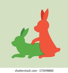 Rabbits Animal Sex, Vector Icon