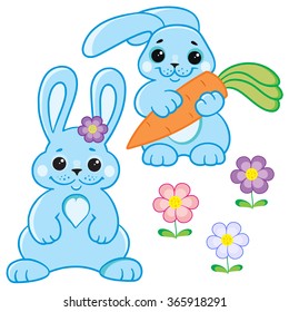 rabbits with carrot
