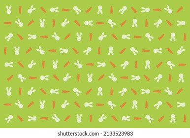 Rabbits and carrots texture. Easter background in vector