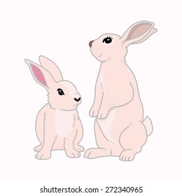 Rabbits cartoon drawing - Vector