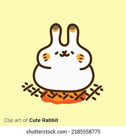 Rabbit's character illustration series "Rice cake in the shape of a rabbit"